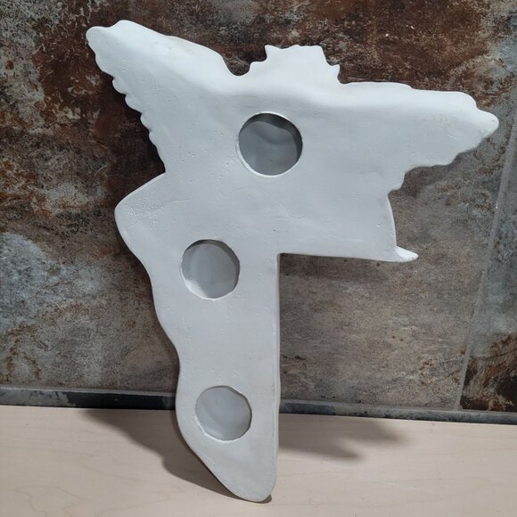 Bisque Porcelain Angel Figurine Wall Decor - Picture 2 of 9